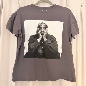 Graphic tee medium gray 2pac